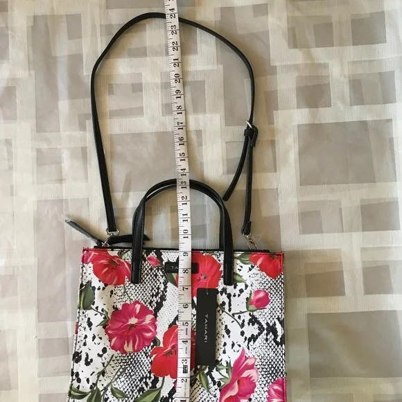 Tahari Floral Snake Satchel. - Picture 9 of 9